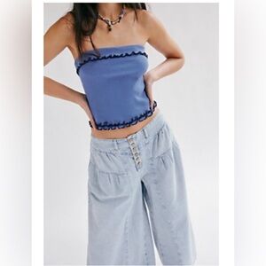 Free People Ellie Tube Top- Steel Blue